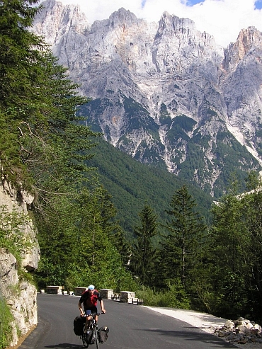 Jeroen van Meijgaarden on a steep passage of the Vršič pass