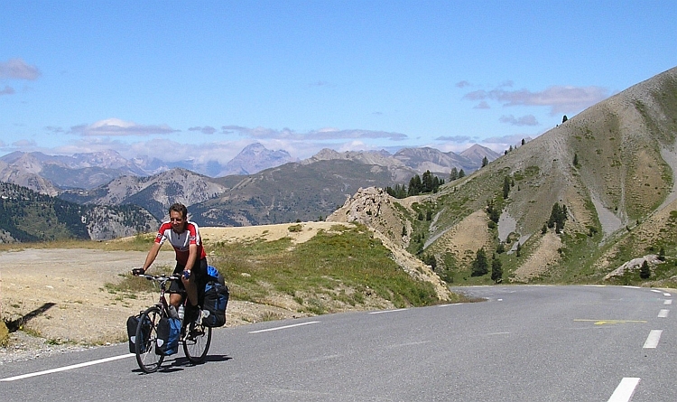 Aankomst op de Col d'Izoard, Frankrijk