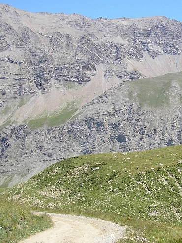 De weg naar de Col du Parpaillon, Frankrijk