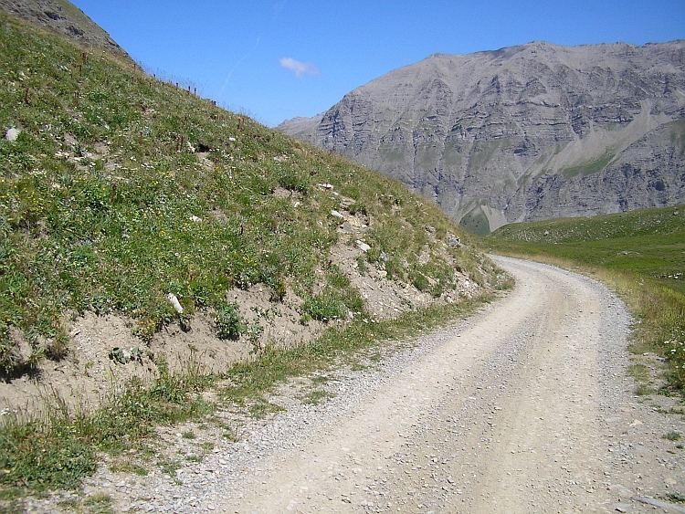 Landschap op de klim naar de Col du Parpaillon