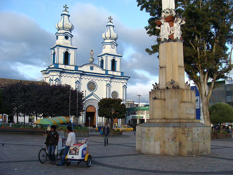 Center of the Colombian border town Ipiales