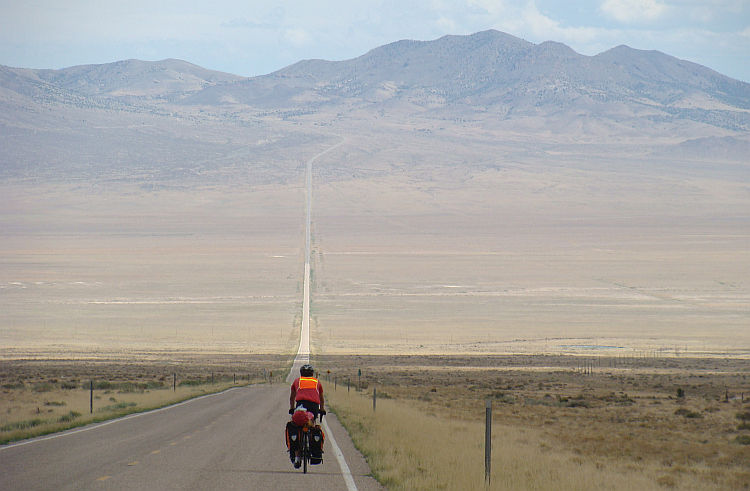 The long road. Landscape in Nevada