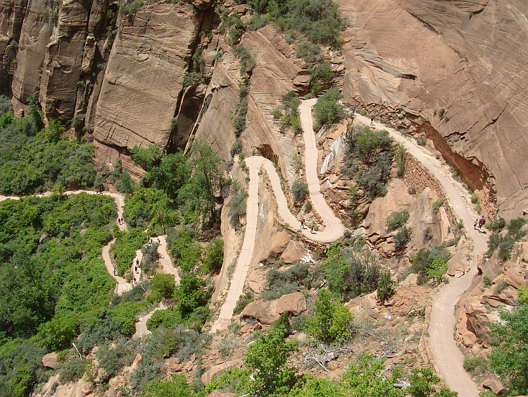 Begin van de klim naar Angels Landing, Zion National Park