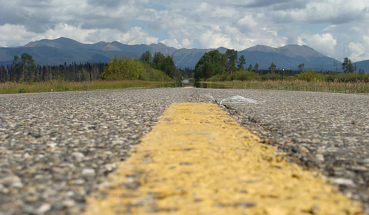 View back over the Rocky Mountains from Rand, Colorado