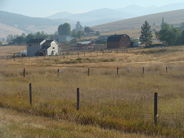 Landschap tussen Missoula en Evaro