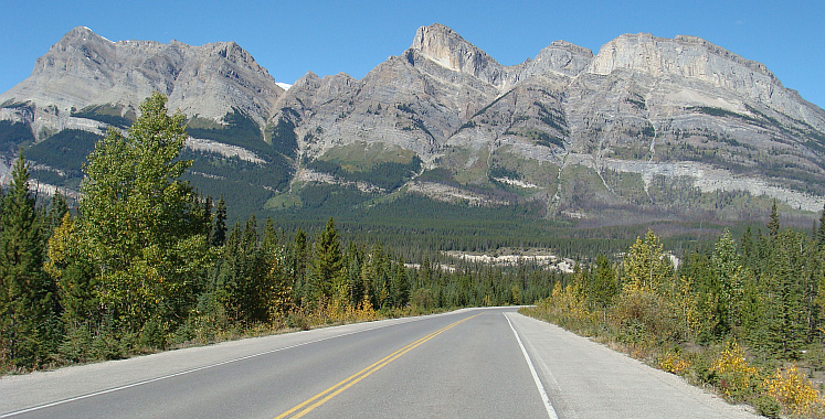 Landschap aan de Icefields Parkway