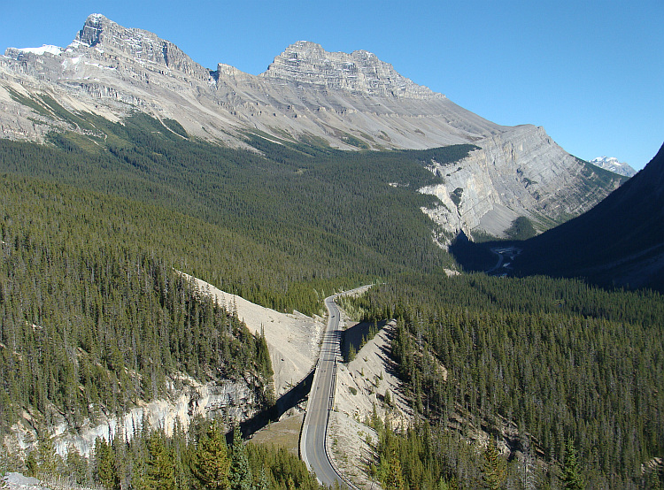 Landschap aan de Icefields Parkway