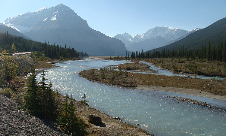 Landschap aan de Icefields Parkway