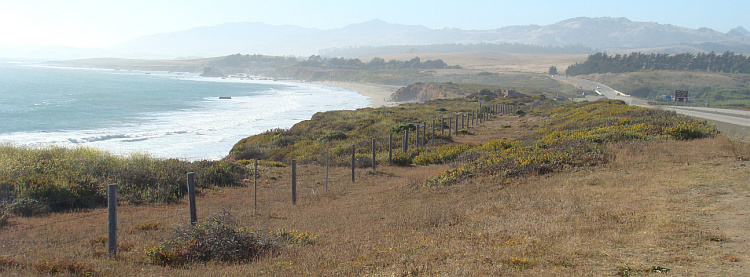 De Pacific Coast Highway tussen Cambria en San Simeon