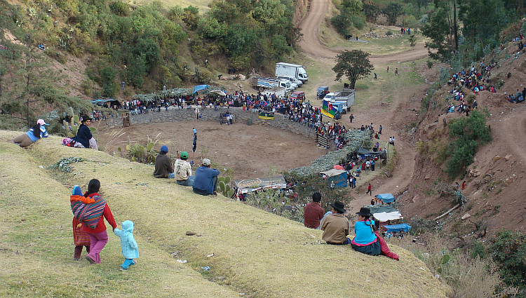 Bull fighting in Chincheros