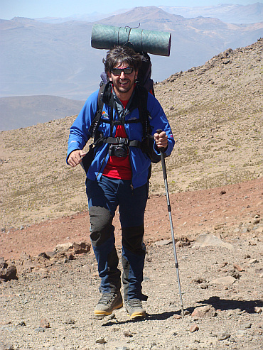 On the way to the campsite for the ascent of the Chachani