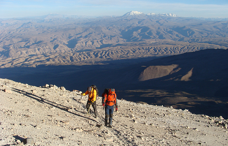 On the way to the top of the Chachani