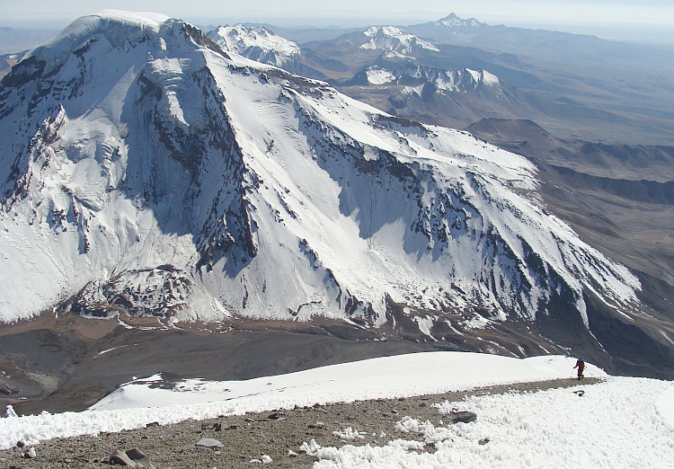 On the flanks of the Parinacota volcano