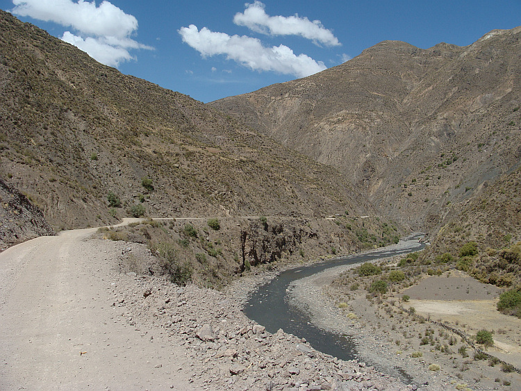 Landschap op de route van Oruro naar Sucre