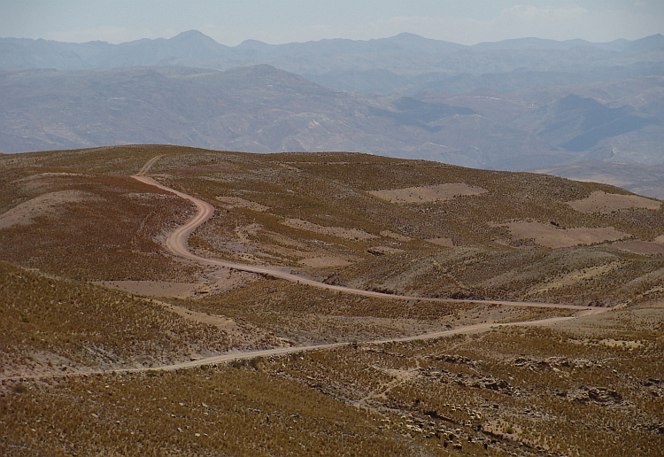 Landscape on the route from Oruro to Sucre