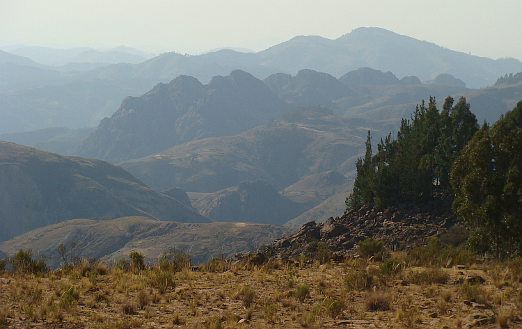 Landschap op de route van Oruro naar Sucre