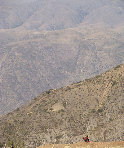 Landschap tussen Sucre en Potosí