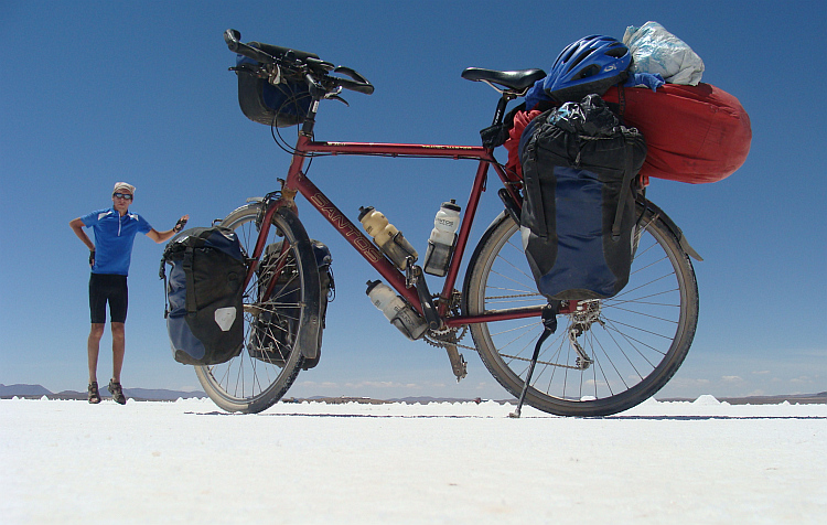 Op de Salar de Uyuni