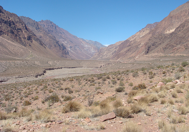 Tussen Uspallata en Puente del Inca