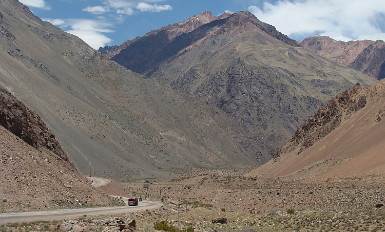 Tussen Uspallata en Puente del Inca