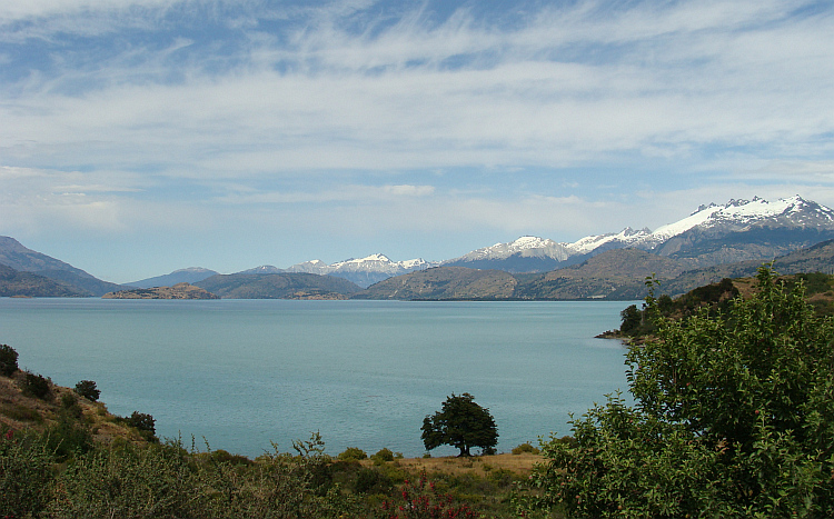 Landschap bij Puerto Bertrand