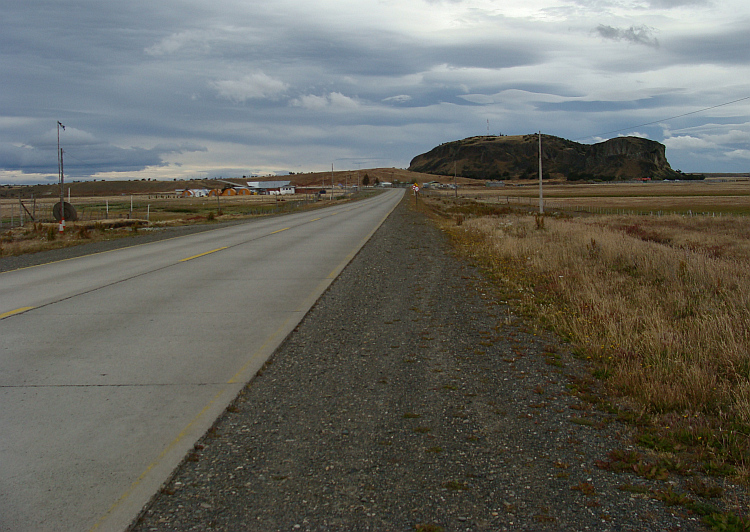 Solitary rock between Puerto Natales and Punta Arenas