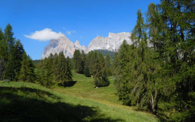 Landschap op weg naar de Passo di Falzarego