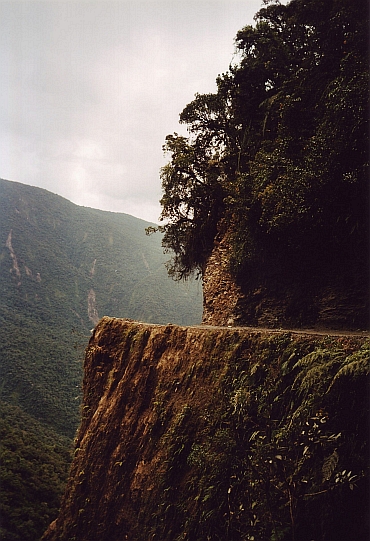 The Death Road from La Paz to Coroico in the jungle