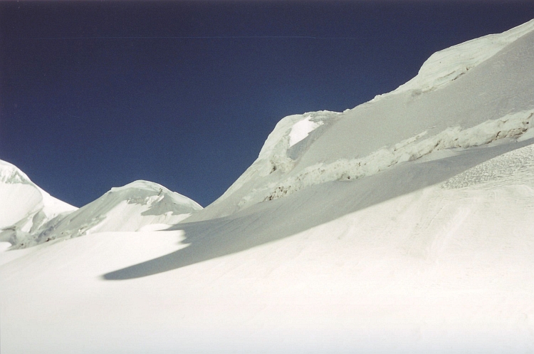 Glacier world at our way to the top of the Huayna Potosí