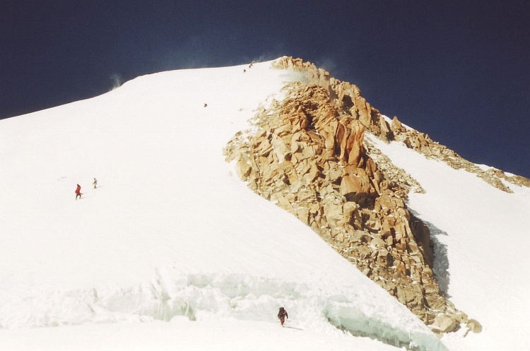 The top wall of the Huayna Potosí