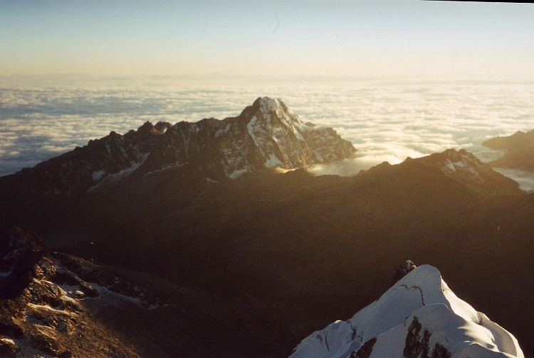 View from the top of the Huayna Potosí