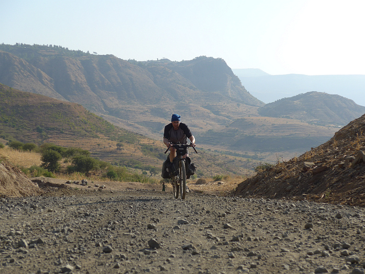 Marc climbs out of the first canyon