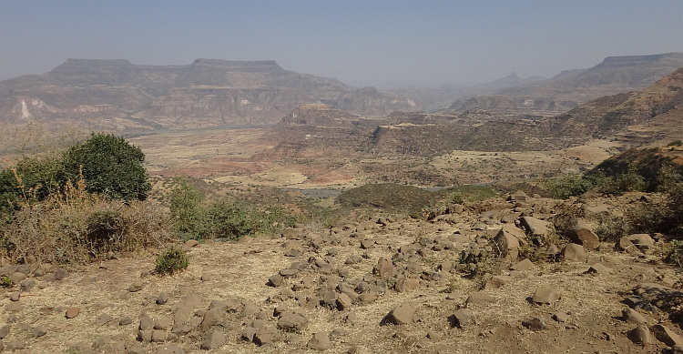 Climbing out of the second canyon