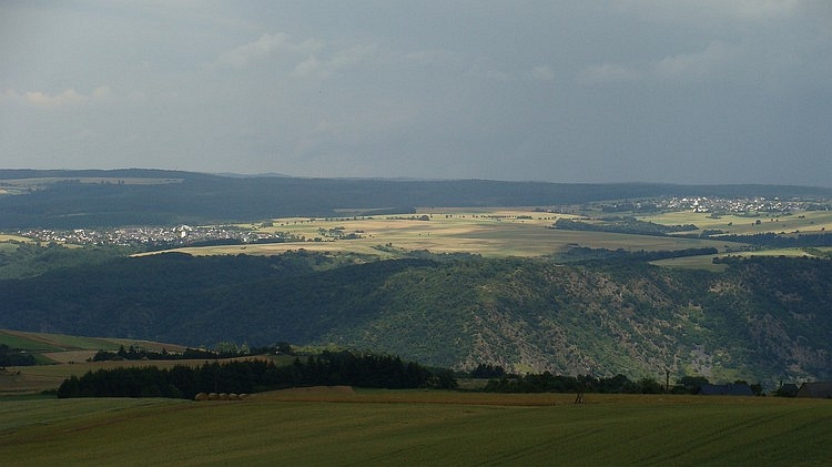 Looking over the Rhine Valley to the hills on the other side of the valley