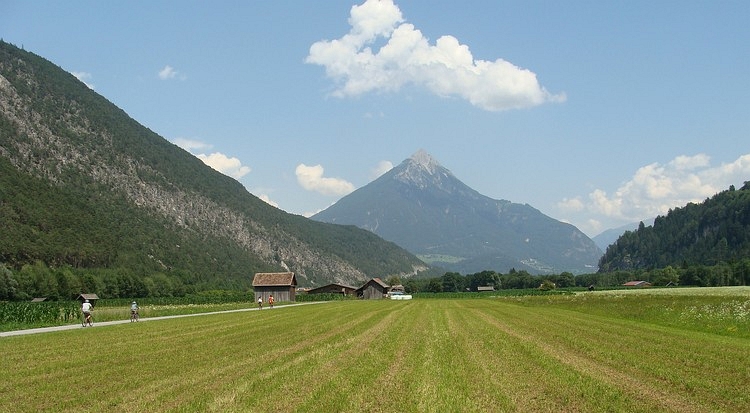 Het dal van de Inn bij Landeck, Oostenrijk