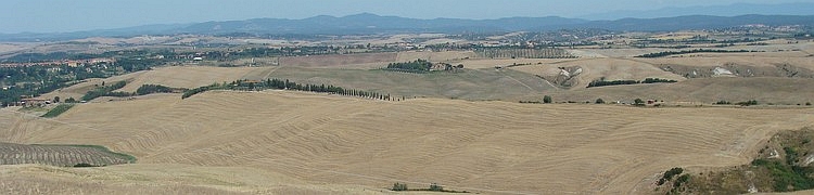 Panoramic and even wider, the Crete Senesi, Tuscany