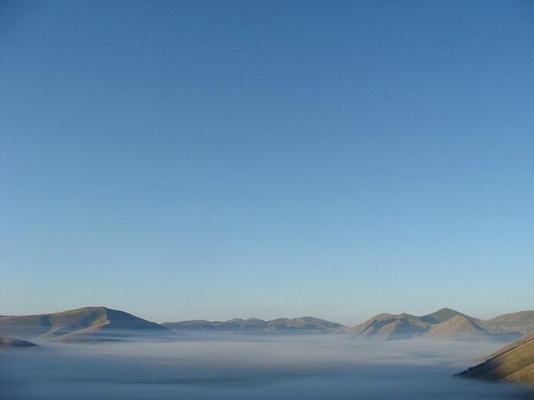 Uitzicht vanuit Castelluccio, Umbrië