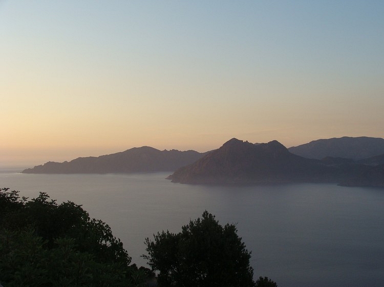 Zonsondergang in Les Calanches. Piana, Corsica