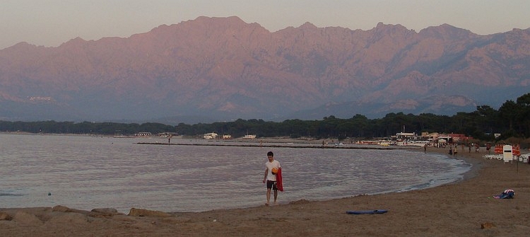 Sundown at the beach of Calvi