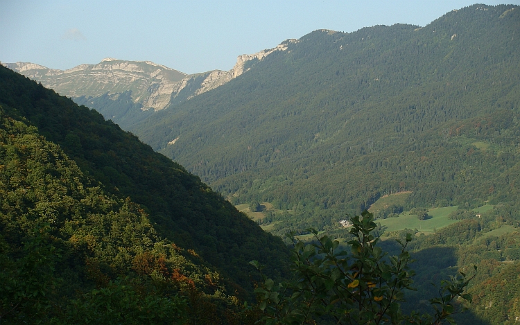 Late evening sun on the mountains of Chézery Forens, Haut Jura