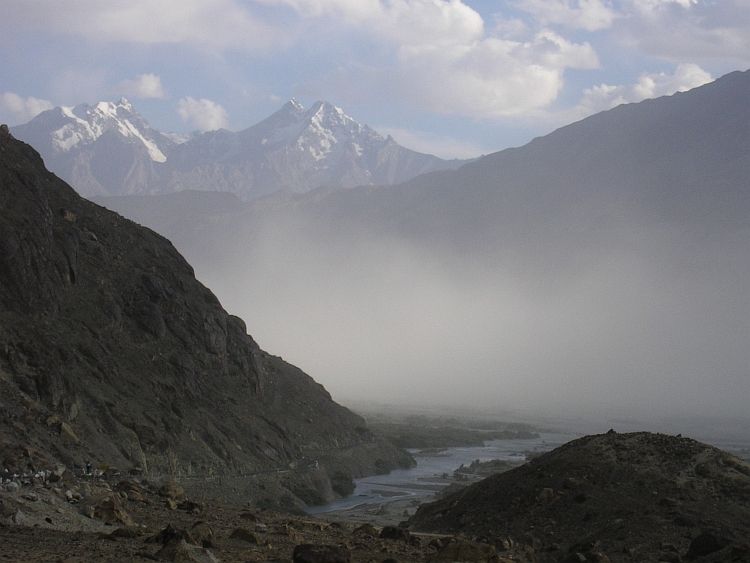 Zandstorm in de Nubra Vallei