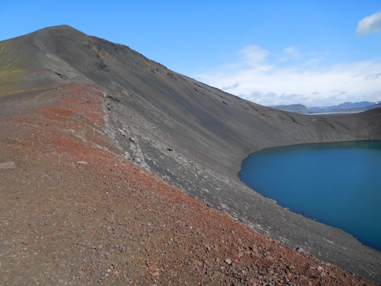 Crater lake Bláhylur in Landmannalaugar