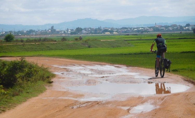 Willem between the rice fields outside Ivato