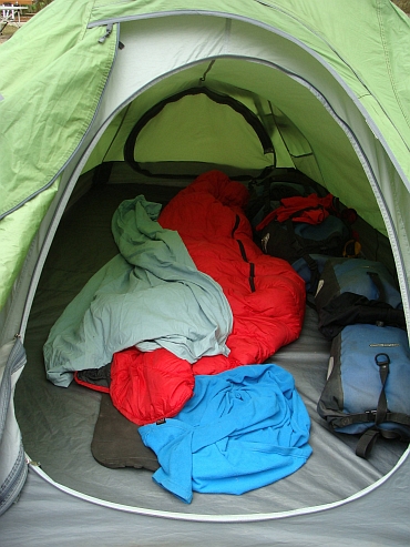 Mijn tent op de camping van Pamplona