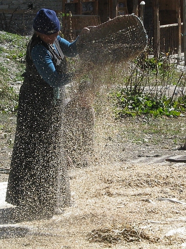 Vrouw in Manang