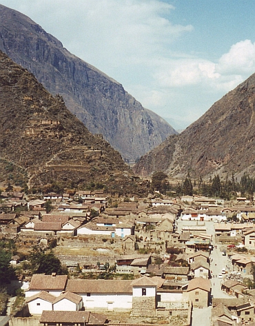 Uitzicht over Ollantaytambo